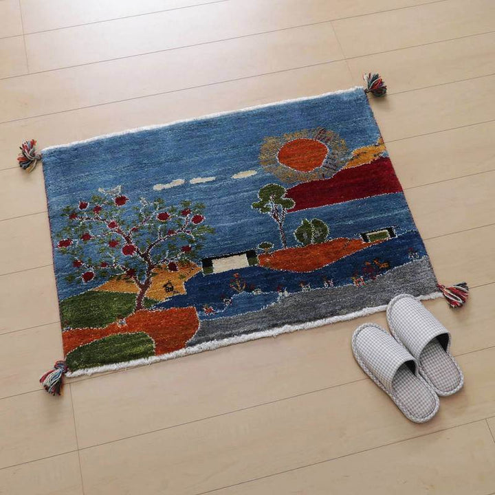 ギャッベ／ルリバフ 63×92cm（HSS-77772）