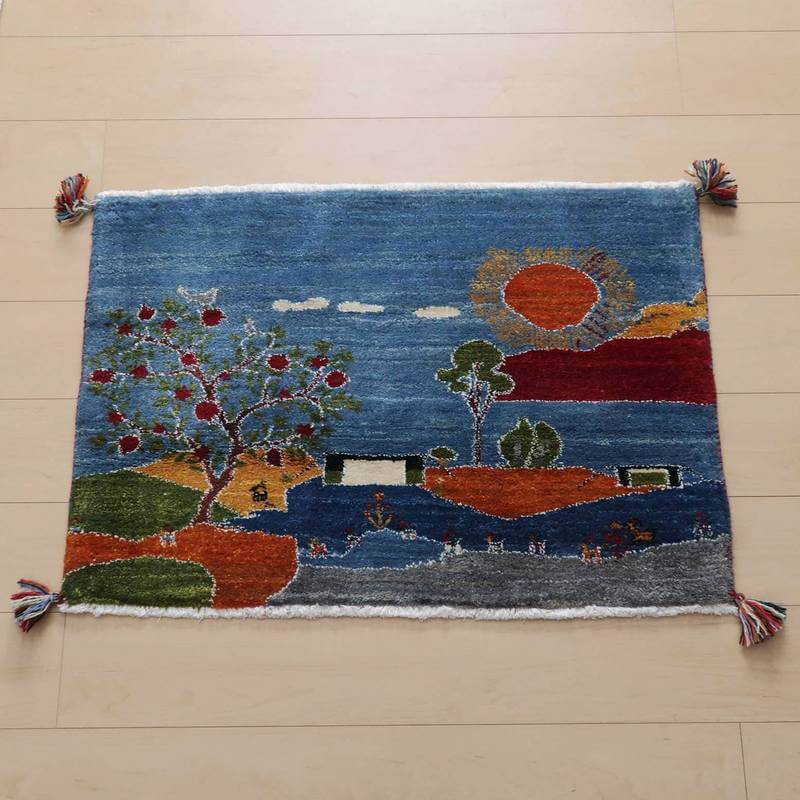 ギャッベ／ルリバフ 63×92cm（HSS-77772）
