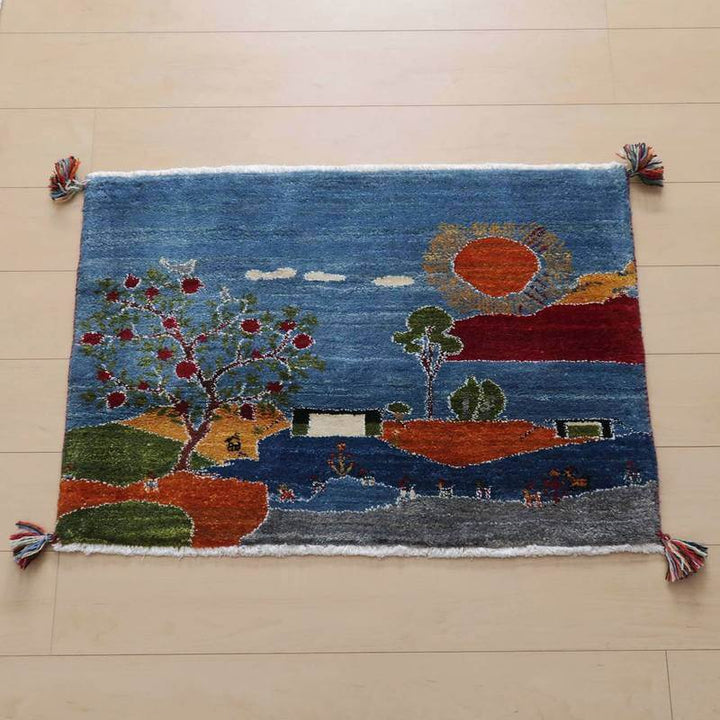 ギャッベ／ルリバフ 63×92cm（HSS-77772）
