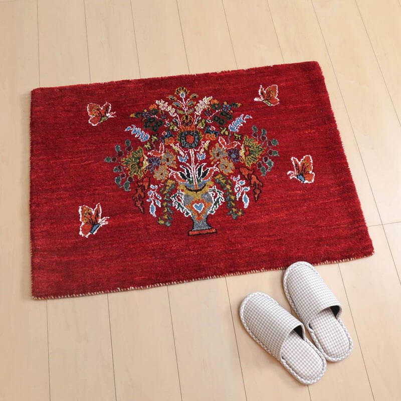 【セミオーダー受付中】  サイズ変更OK　カラー変更OK イラン　シラーズ産　ギャッベ 　（hss-89412）