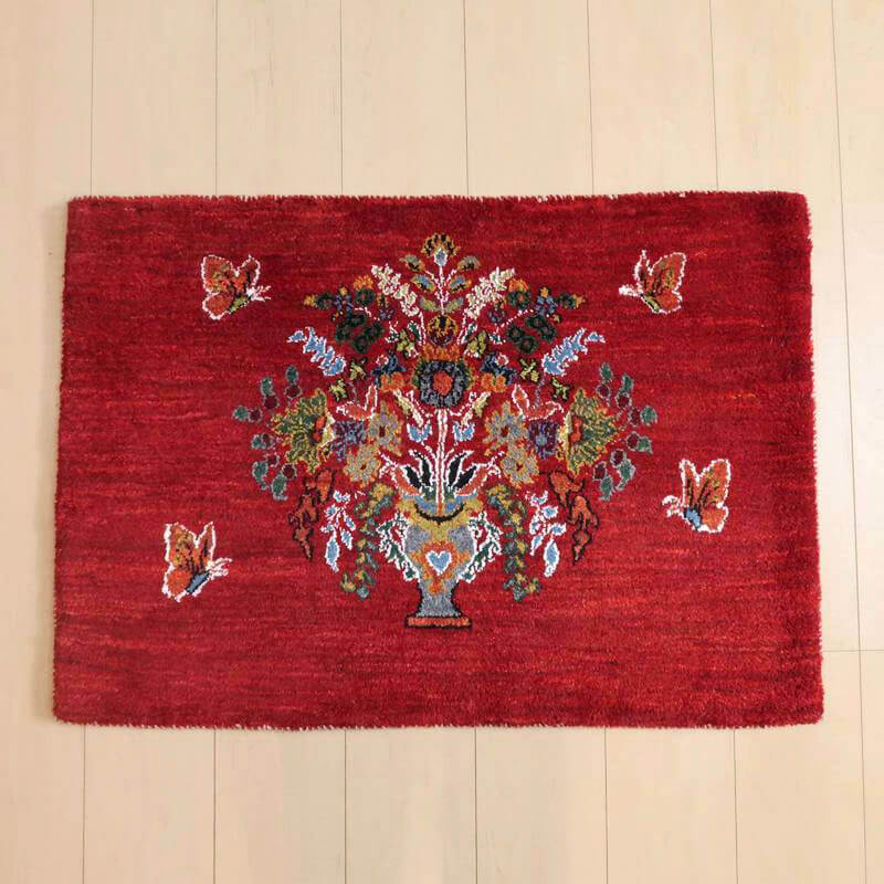 【セミオーダー受付中】  サイズ変更OK　カラー変更OK イラン　シラーズ産　ギャッベ 　（hss-89412）