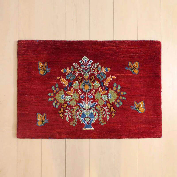 【セミオーダー受付中】  サイズ変更OK　カラー変更OK イラン　シラーズ産　ギャッベ 　（hss-91166）