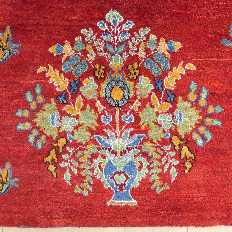 【セミオーダー受付中】  サイズ変更OK　カラー変更OK イラン　シラーズ産　ギャッベ 　（hss-91166）