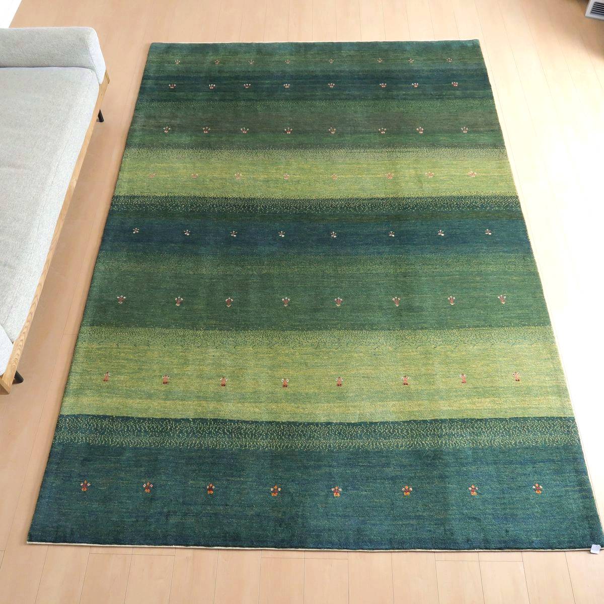 ペルシャ絨毯 ギャッベ gag33手織り 未使用品 在庫一掃セール 155x55 ☆ペルシャ絨毯 手織りリーズバフトギャッベ 玄関マットMサイズ