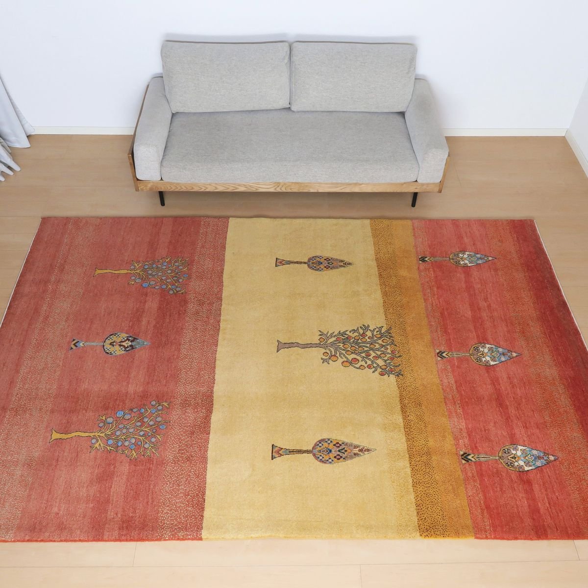 ペルシャギャッベリビングラグ197cmx156cm クリーニング済