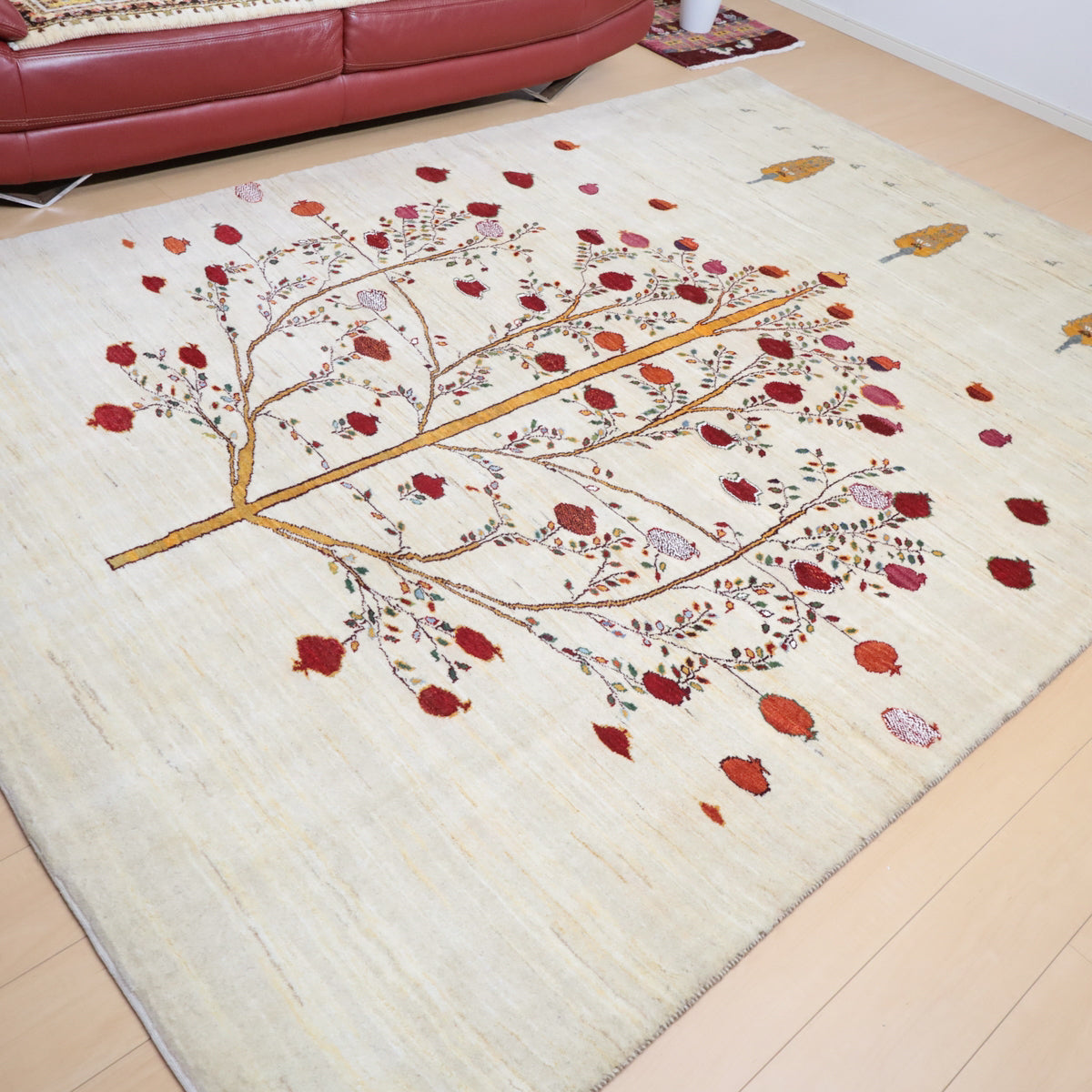 ギャッベ,ルリバフ,295×204cm｜高級ペルシャ手織りラグ,アイボリー