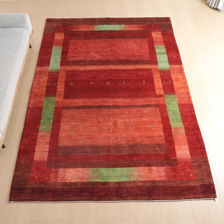 【セミオーダー受付中】  サイズ変更OK　カラー変更OK イラン　シラーズ産　ギャッベ 　（hx-31999）