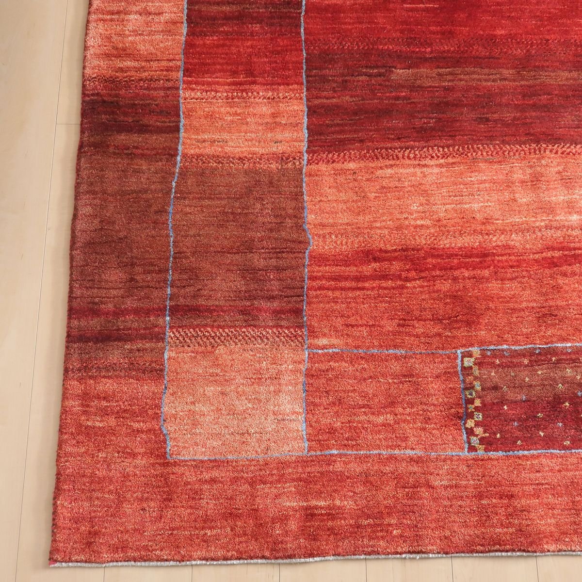 絨毯　ギャッベ　赤 プレミアムギャッベ,カシュクリ,286×192cm｜高級ペルシャ手織り