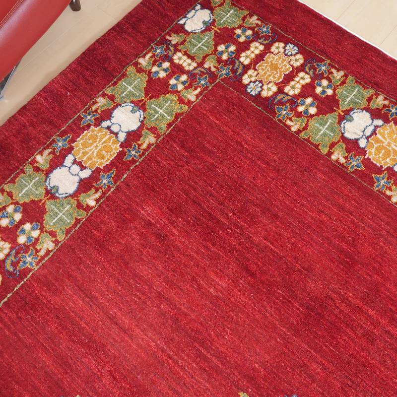 【セミオーダー受付中】  サイズ変更OK　カラー変更OK イラン　シラーズ産　ギャッベ 　（hx-69396）