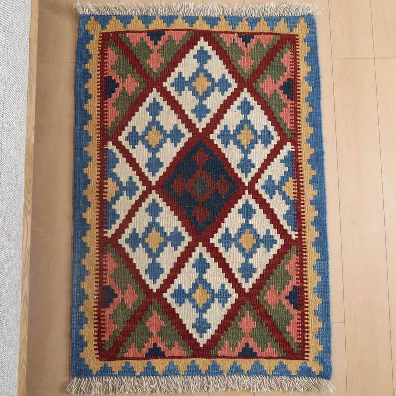 95×62cm ギャッベ ペルシャ絨毯 イラン シーラズ産 手織り 【楽天市場