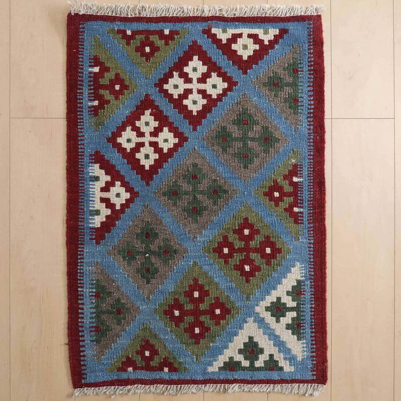 在庫処分【新品】定価¥36000ペルシャキリム☆カラート産手織りラグ玄関マット 在庫処分【新品】定価¥36000ペルシャキリム☆カラート産手織り