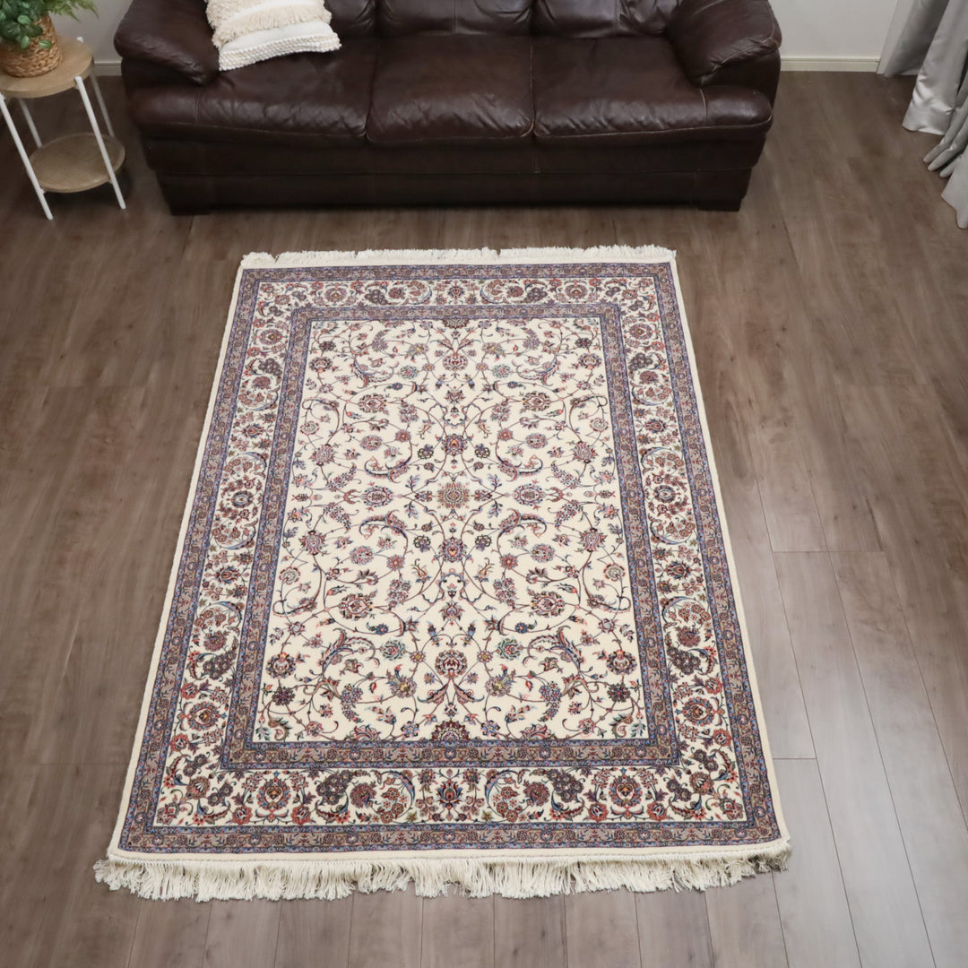 イラン製 ペルシャデザイン カーペット｜花唐草文様 機械織り 高密度 200×150cm（S-13274）