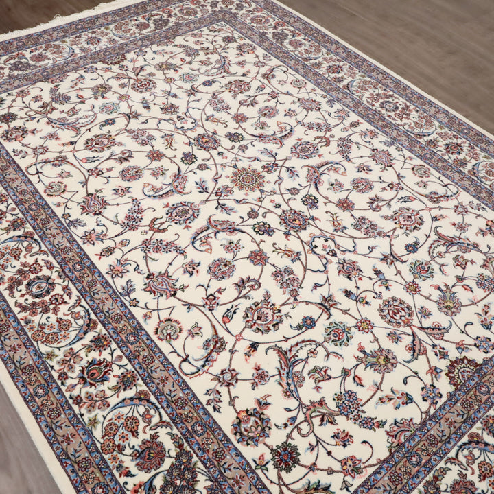 イラン製 ペルシャデザイン カーペット｜花唐草文様 機械織り 高密度 200×150cm（S-13274）