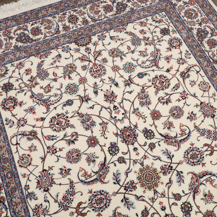 イラン製 ペルシャデザイン カーペット｜花唐草文様 機械織り 高密度 200×150cm（S-13274）