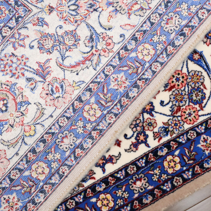 イラン製 ペルシャデザイン カーペット｜花唐草文様 ベージュ 機械織り 高密度（S-13275）