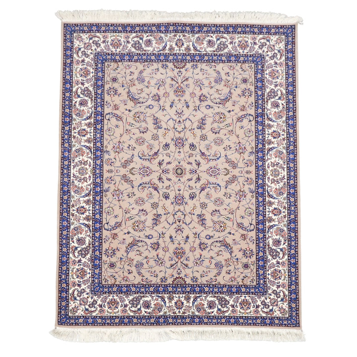 イラン製 ペルシャデザイン カーペット｜花唐草文様 ベージュ 機械織り 高密度（S-13275）