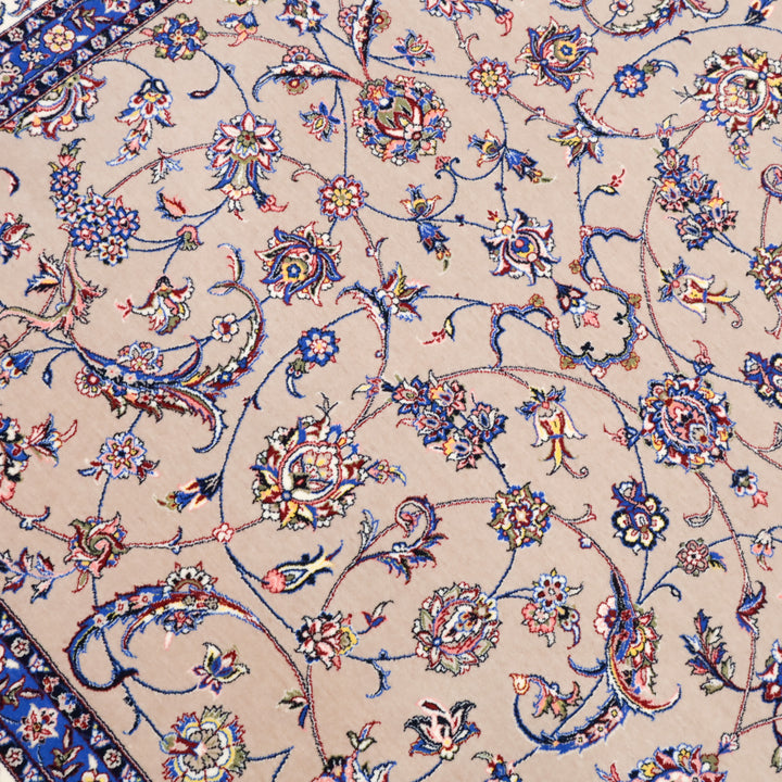 イラン製 ペルシャデザイン カーペット｜花唐草文様 ベージュ 機械織り 高密度（S-13275）