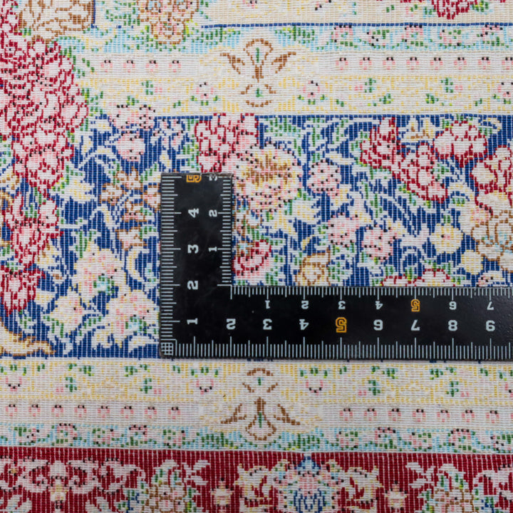 LUMINA モダールアートコレクション｜花メダリオン柄 ワインレッド×アイボリー｜180×118cm（S-13308）