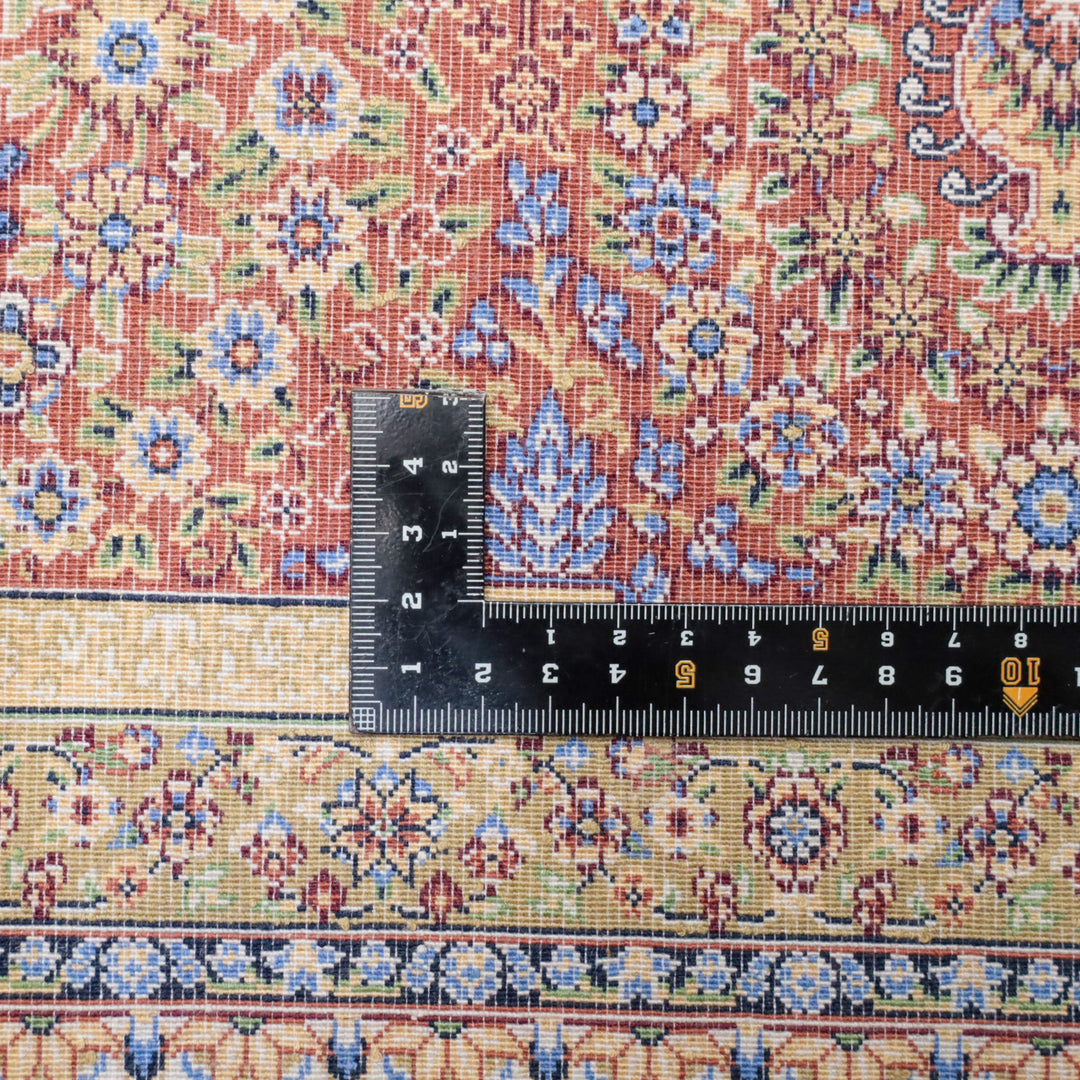 LUMINA モダールアートコレクション｜花メダリオン柄 アイボリー×ブルー｜204×140cm（S-13309）