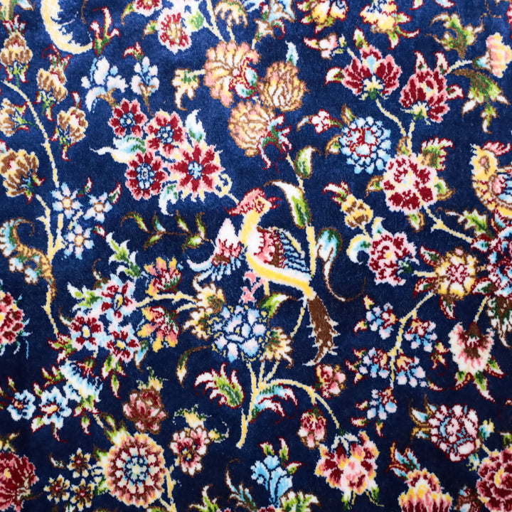 LUMINA モダールアートコレクション｜花鳥・花唐草柄 ネイビー×ピンク｜225×145cm（S-13314）