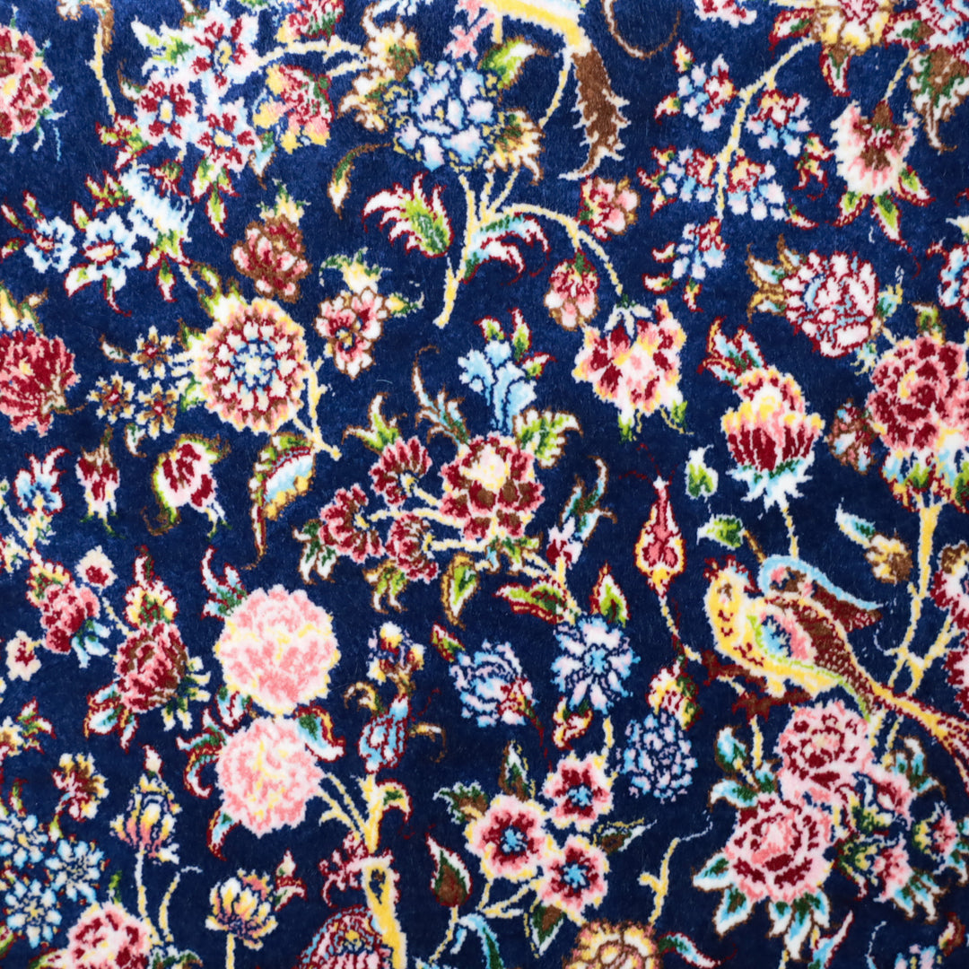 LUMINA モダールアートコレクション｜花鳥・花唐草柄 ネイビー×ピンク｜225×145cm（S-13314）