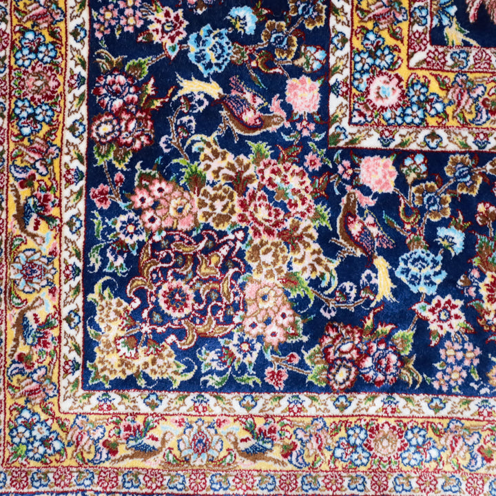 LUMINA モダールアートコレクション｜花鳥・花唐草柄 ネイビー×ピンク｜225×145cm（S-13314）