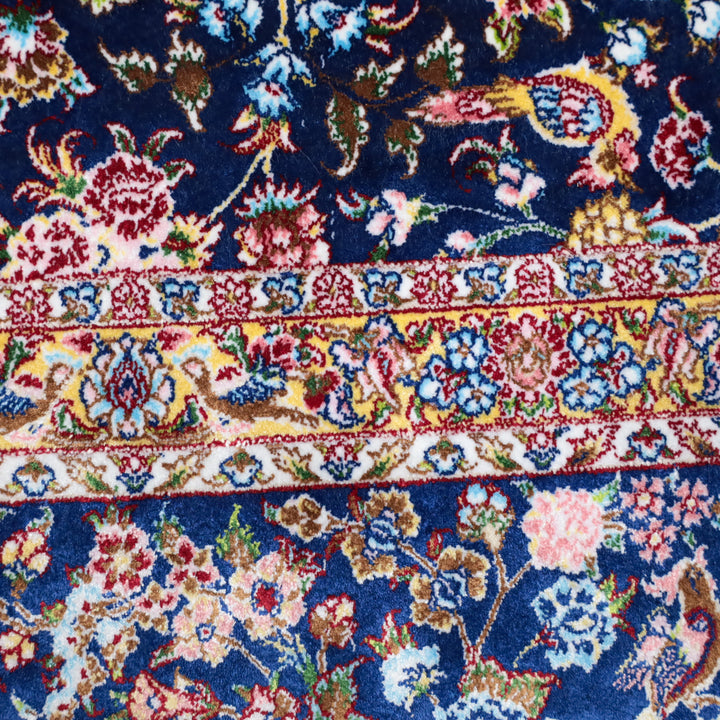 LUMINA モダールアートコレクション｜花鳥・花唐草柄 ネイビー×ピンク｜225×145cm（S-13314）