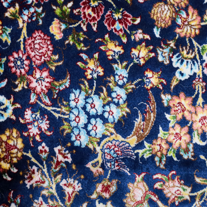 LUMINA モダールアートコレクション｜花鳥・花唐草柄 ネイビー×ピンク｜225×145cm（S-13314）