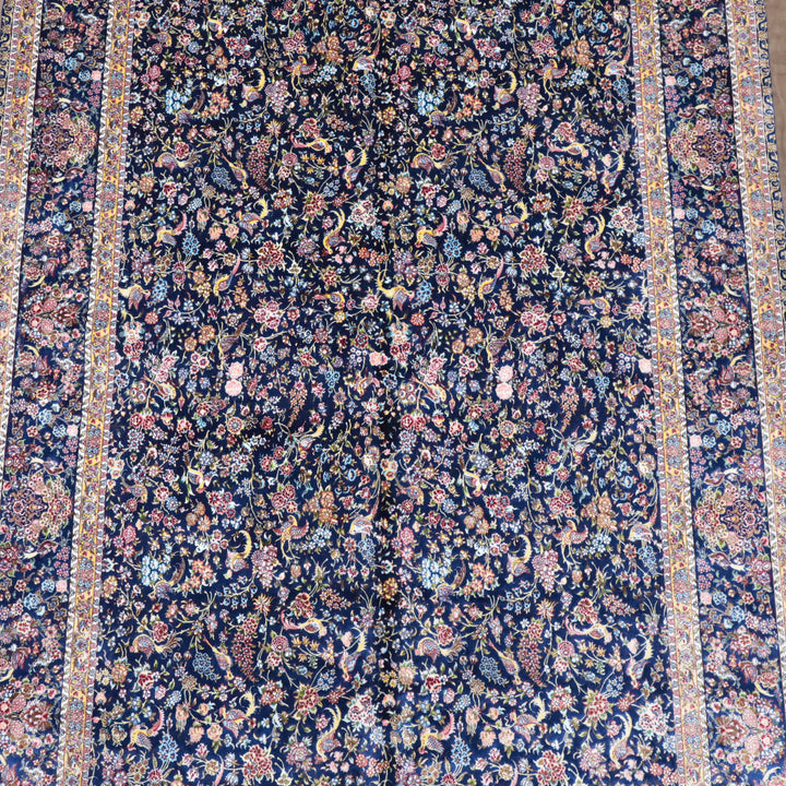 LUMINA モダールアートコレクション｜花鳥・花唐草柄 ネイビー×ピンク｜225×145cm（S-13314）