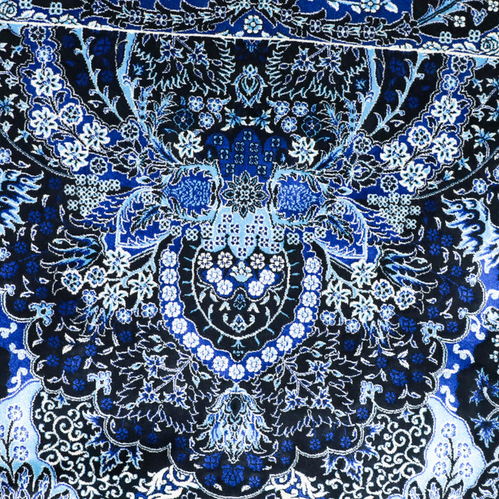 LUMINA モダールアートコレクション｜ボテ柄 ネイビー×ブルー｜120×80cm（S-13388）