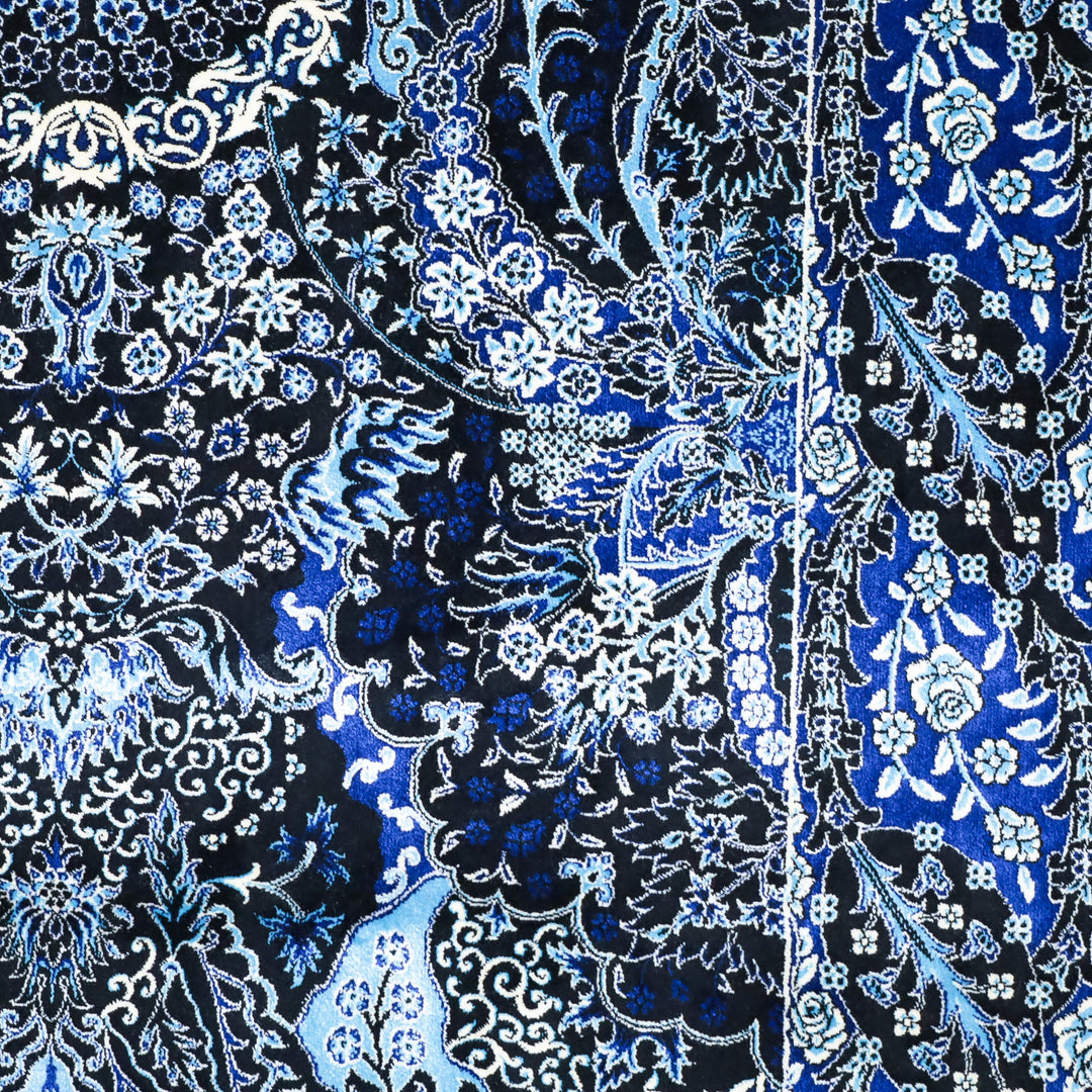 LUMINA モダールアートコレクション｜ボテ柄 ネイビー×ブルー｜120×80cm（S-13388）