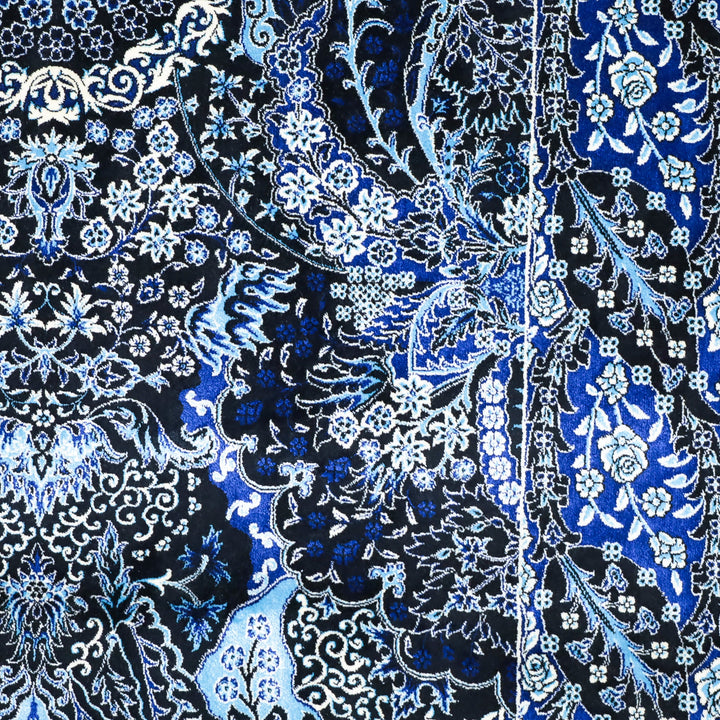 LUMINA モダールアートコレクション｜ボテ柄 ネイビー×ブルー｜120×80cm（S-13388）
