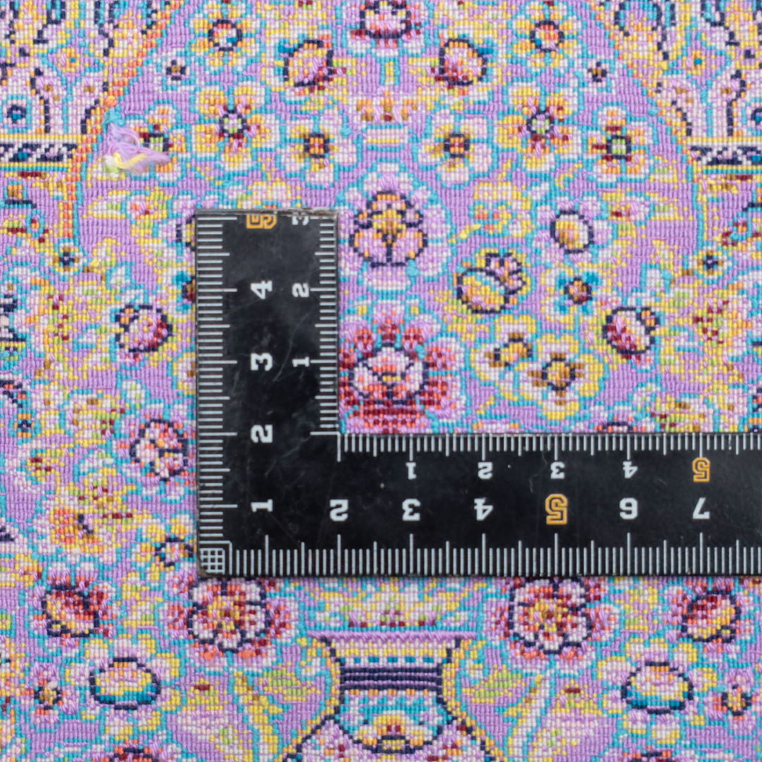 LUMINA モダールアートコレクション｜瓢箪型メダリオン柄 パープル×ターコイズ｜126×77cm（S-13399）