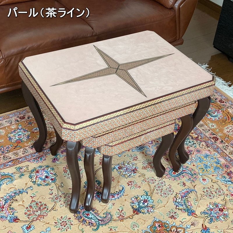 ペルシャ伝統工芸ハンドメイドのサイドテーブルセット