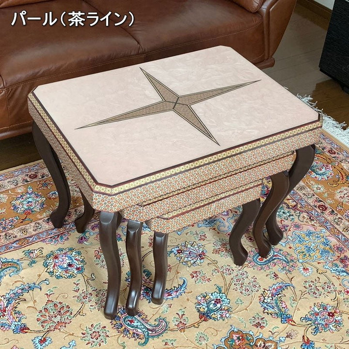 ペルシャ伝統工芸ハンドメイドのサイドテーブルセット