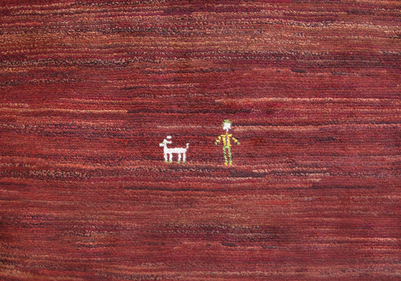 ギャッベ,ラグ,117×80cm,アマレ,ゾランヴァリ,手織り,レッド