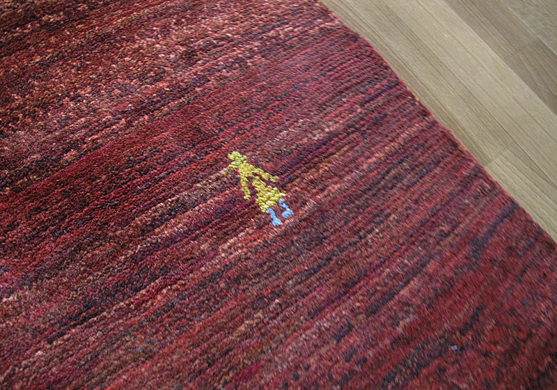 ギャッベ,ラグ,115×77cm,アマレ,ゾランヴァリ,手織り,赤,レッド