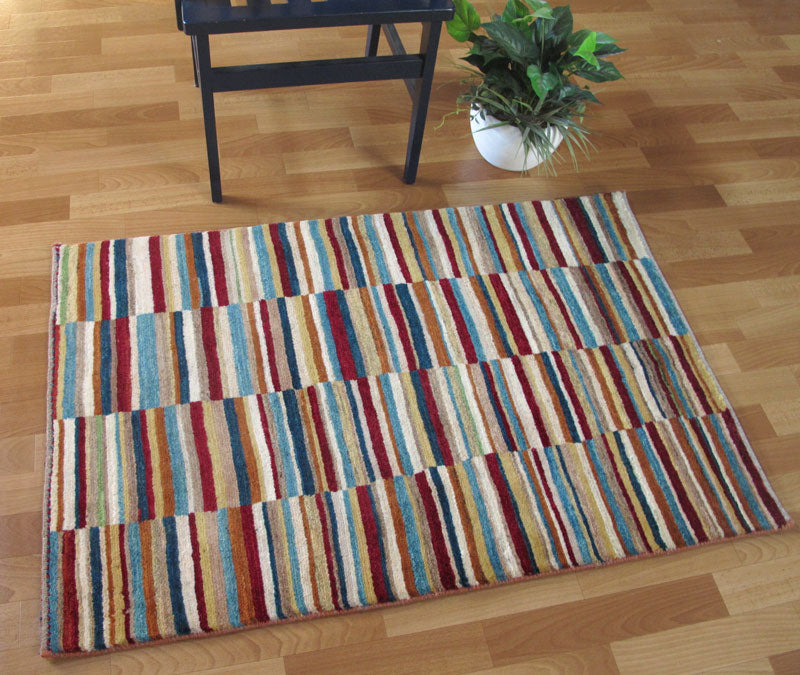 119×80cm　ペルシャ絨毯　ギャッベ　手織り イラン製 ゾランヴァリ ギャッベ 玄関マット 119×80cm