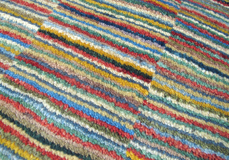 ギャッベ,ラグ,117×83cm,アマレ,ゾランヴァリ,手織り,ストライプ柄