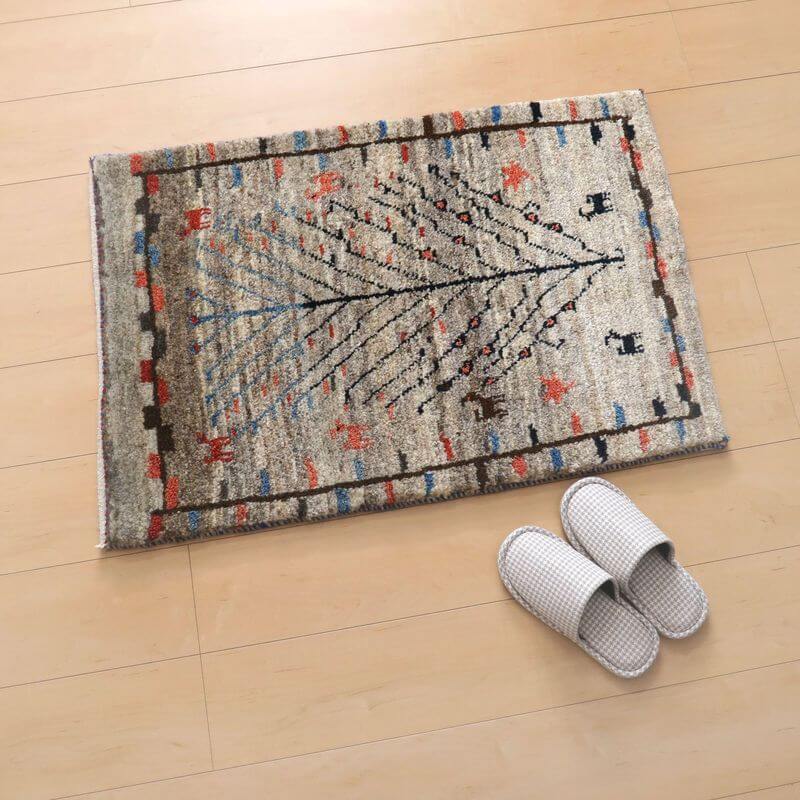 ギャッベ,ラグ,カシュクリ,91×62cm,ゾランヴァリ,手織り,ウール絨毯