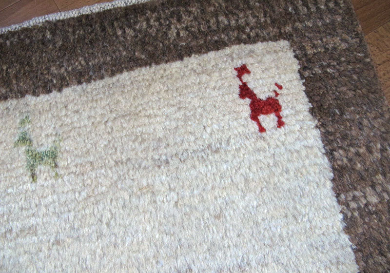 Y2953 ゾランヴァリギャッベ ウール100% 手織 ラグ 大判 Y2953 ゾランヴァリギャッベ ウール100% 手織 ラグ 大判