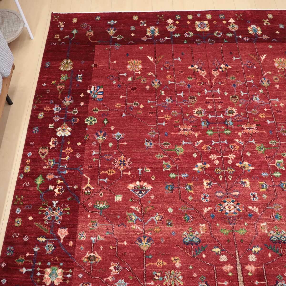 ギャッペ　赤色ラグ　絨毯 ギャッペ 赤色ラグ 絨毯 ギャッベ イラン産手織りラグ180×123cm レッド