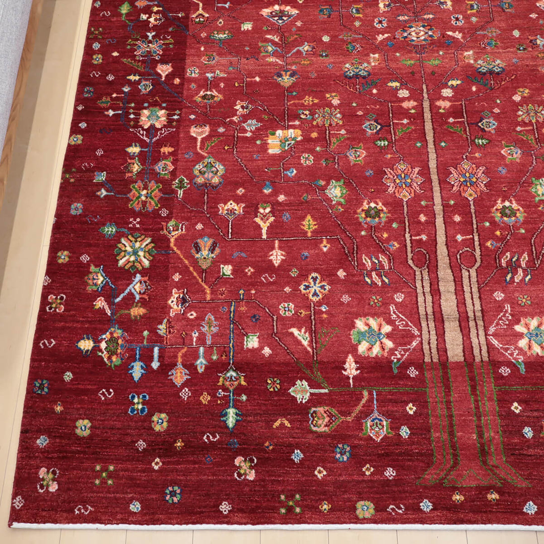 ゾランヴァリ・ギャッベ／ルリバフ 286×218cm（ZX-1422）カラフルな生命の木