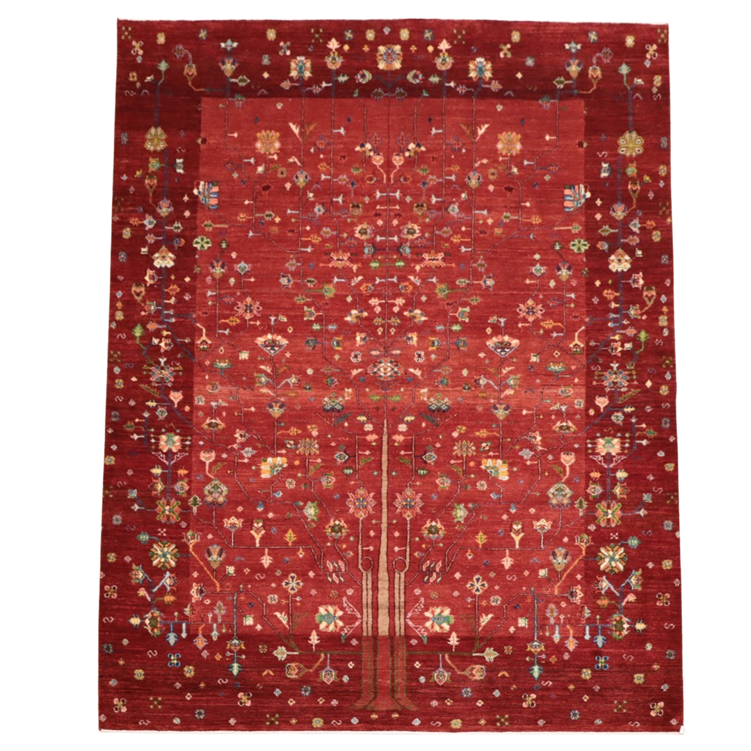 ゾランヴァリ・ギャッベ／ルリバフ 286×218cm（ZX-1422）大判サイズアートギャッベ正面からの全体写真